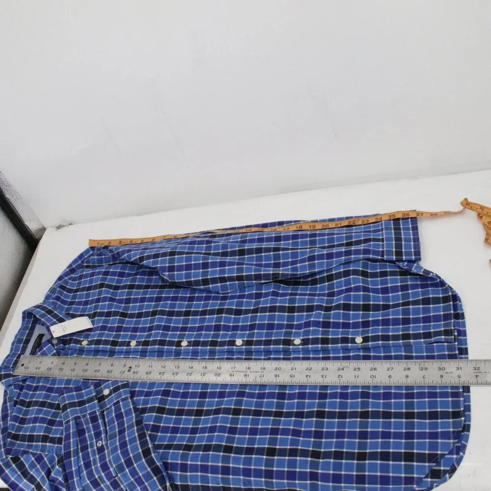 NWT Banana republic shirt Mens Large soft wash slim fit long sleeve cotton plaid
